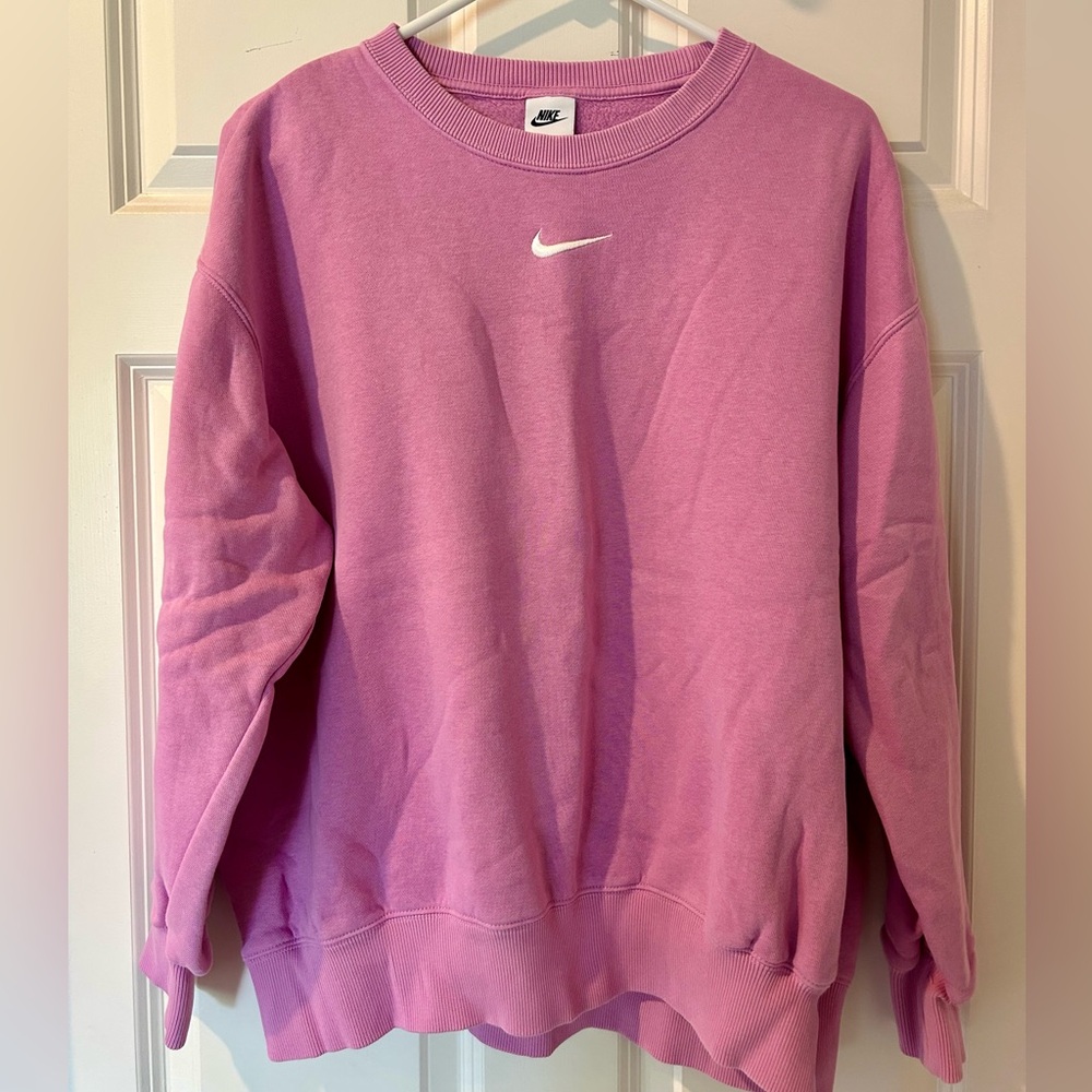 Nike Light Pink Crewneck Sweatshirt with White Swoosh